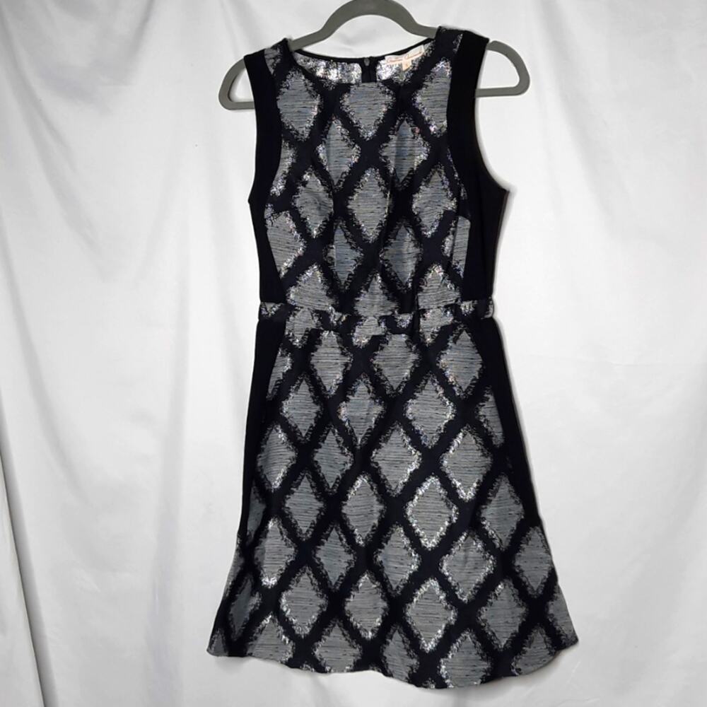 Creative Commune Women's Sleeveless Metallic Dress Black/Silver Small